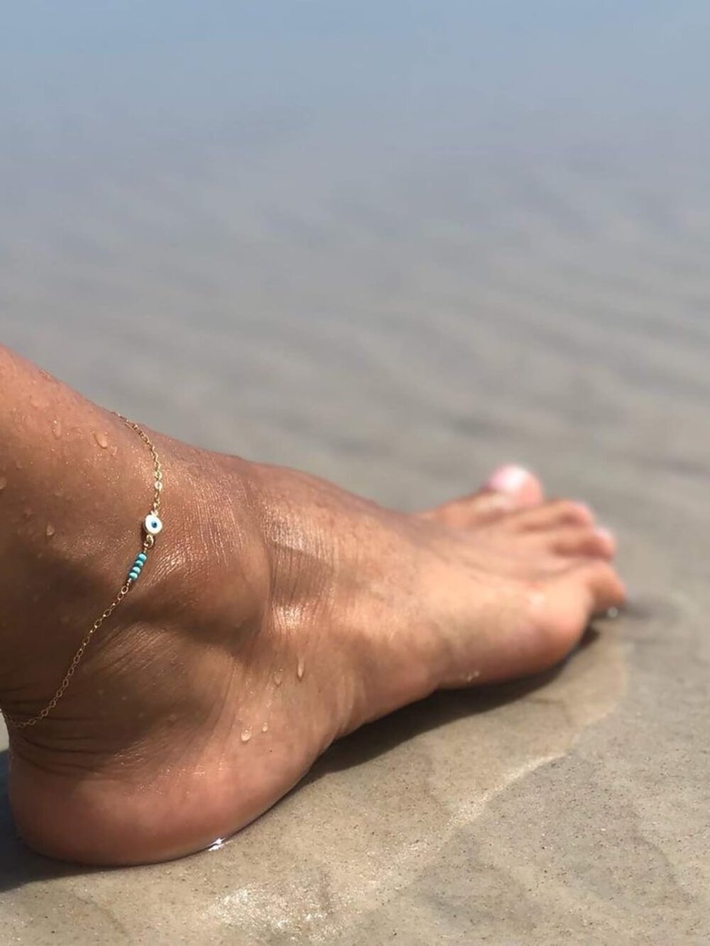 Anklet for Women Gold Chain 14K Gold Plated Dainty Boho Beach Summer Simple Foot - Picture 4 of 7